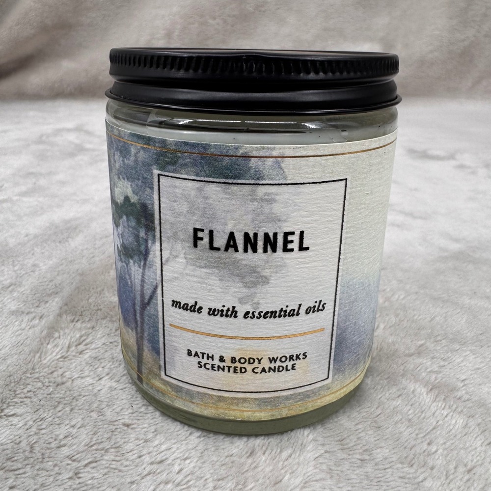 Bath & Body Works Flannel Scented Candle 7oz Single Wick Essential Oils